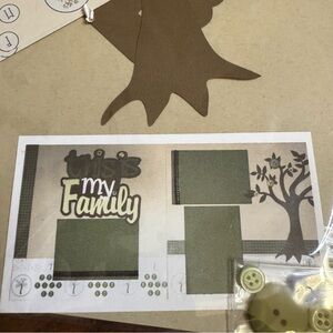 Elegant Family Scrapbook Kit with Green and Brown Accents